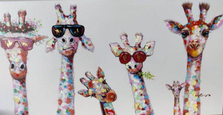 Giraffen mit Sonnenbrillen-goldene Brille und positive Unterstellung